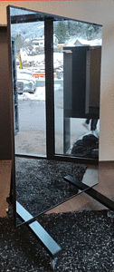 Zrkadlo na kolieskach 190 x 100 s ochrannou fliou čierne